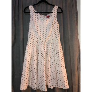 Elle white and red polka dot A-line dress